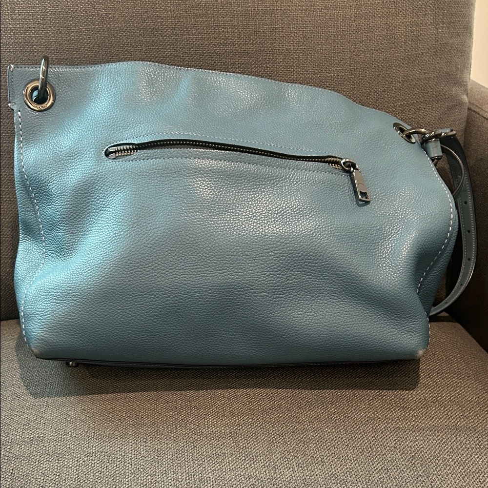 Coach Teal Leather Shoulder Bag - Picture 3 of 8